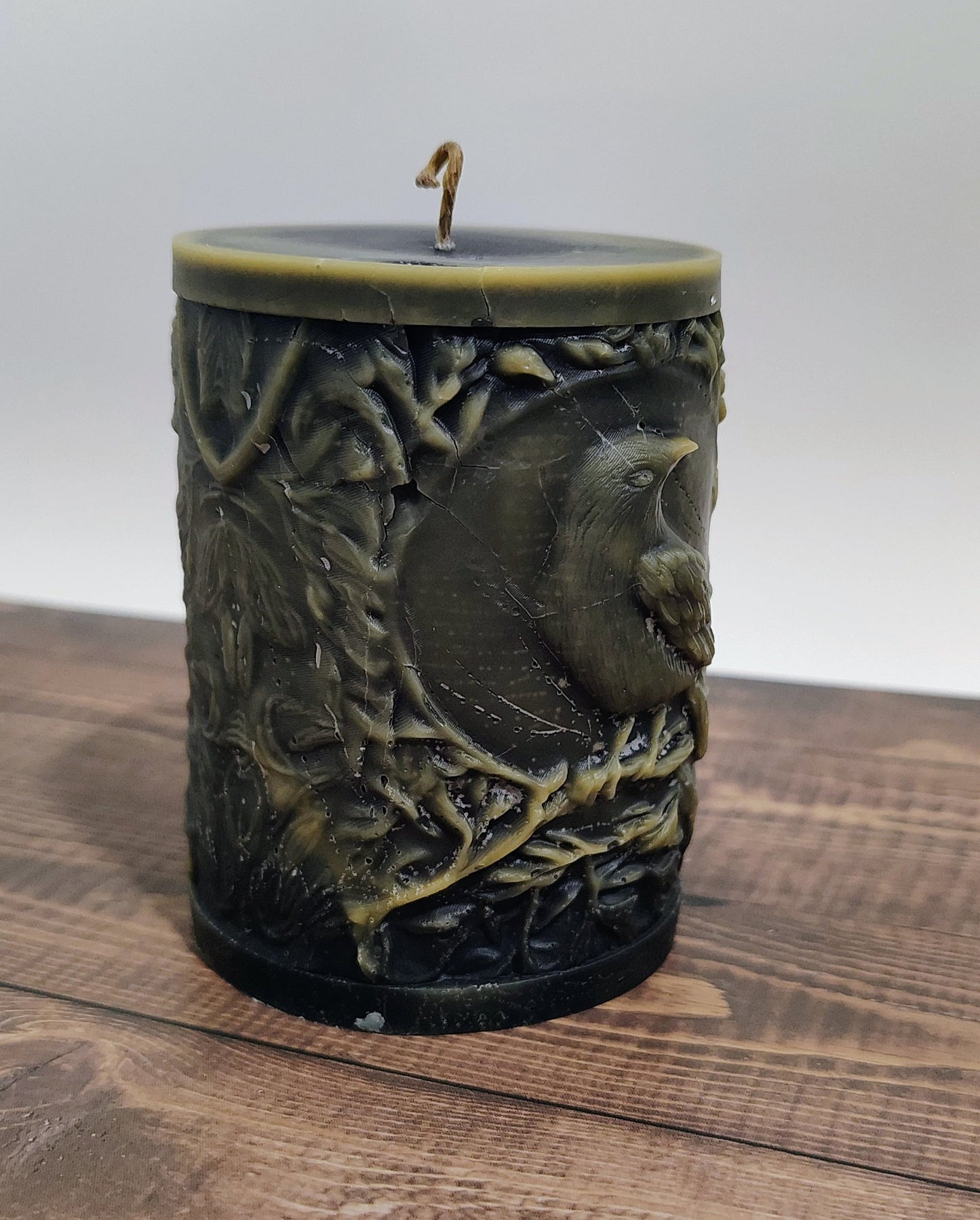 Crow Pillar Candle - Scented