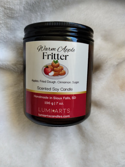 Warm Apple Fritter scented soy candle