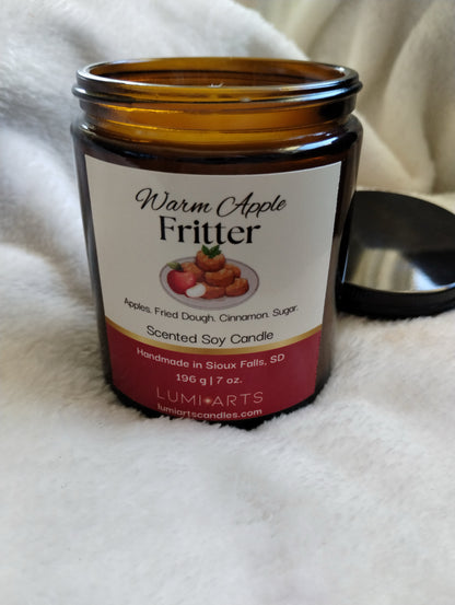 Warm Apple Fritter scented soy candle