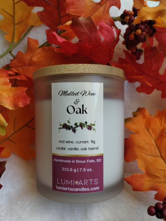 Mulled Wine & Oak scented soy candle