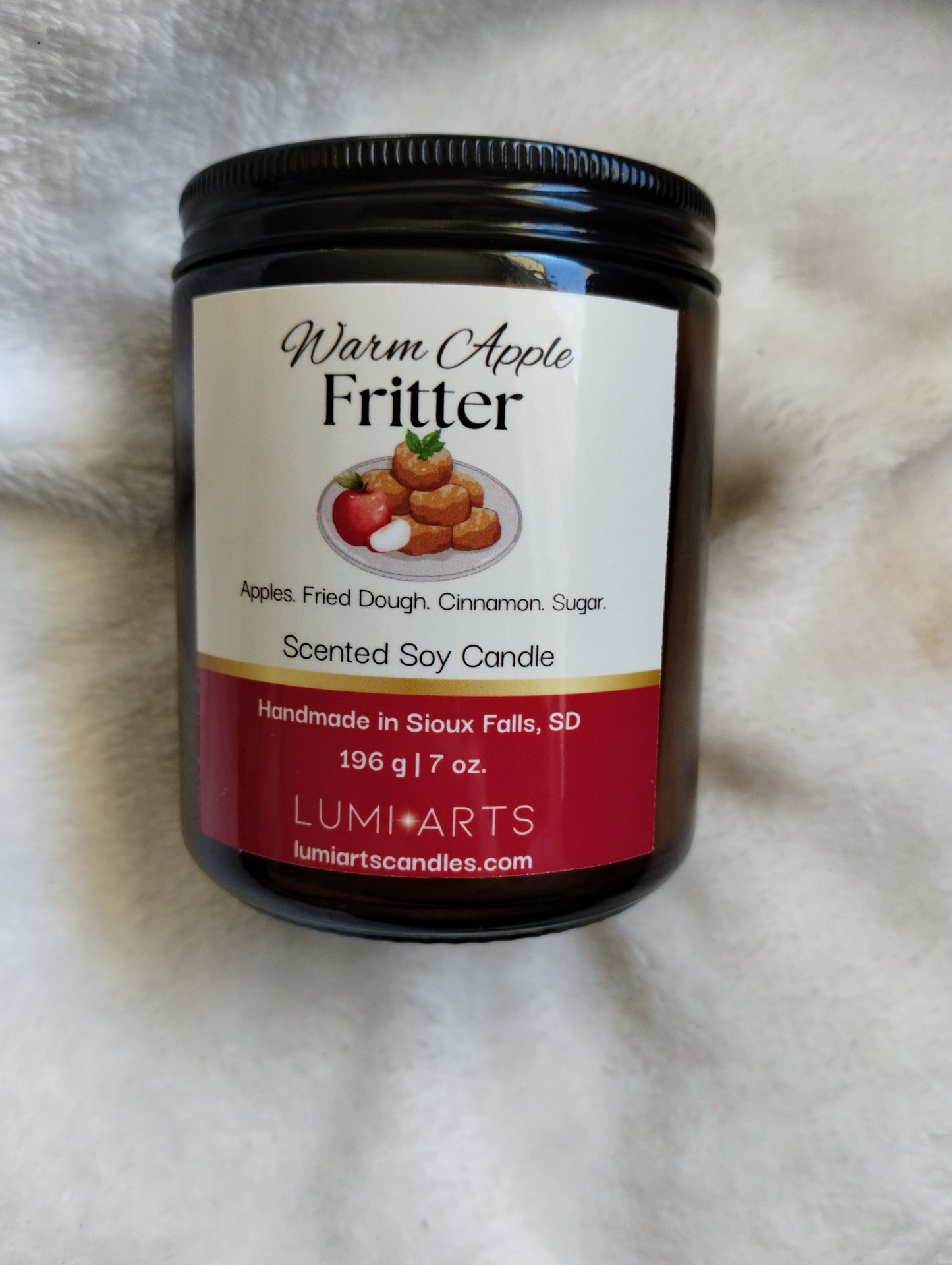 Warm Apple Fritter scented soy candle