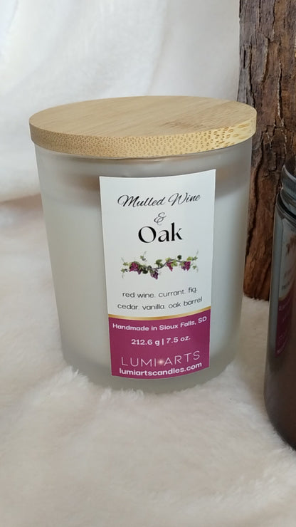 Mulled Wine & Oak scented soy candle